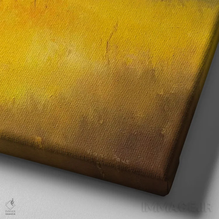 تابلو مزرعه زرد ۱ اثر هانس پاوس - نمای نزدیک بافت بوم