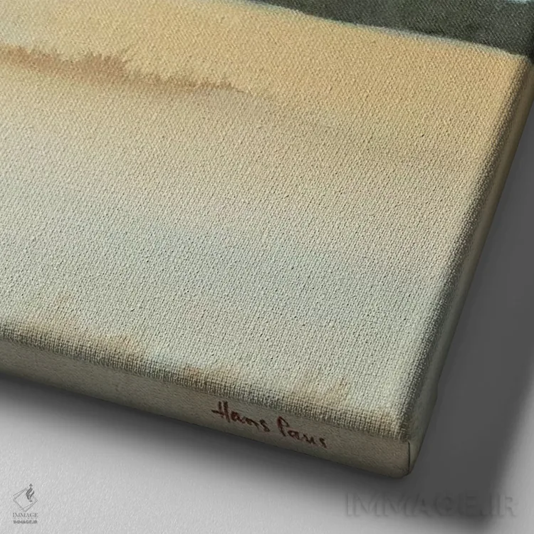 تابلو طلوع روز ۲ اثر هانس پاوس - نمای نزدیک بافت بوم