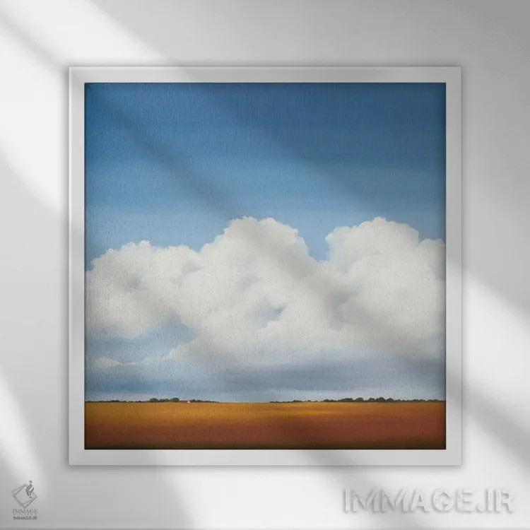 تابلو ابرها ۱ اثر هانس پاوس - نمای قابدار سفید