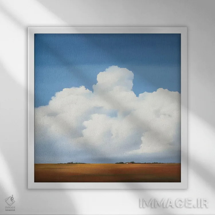 تابلو ابرها ۲ اثر هانس پاوس - نمای قابدار سفید