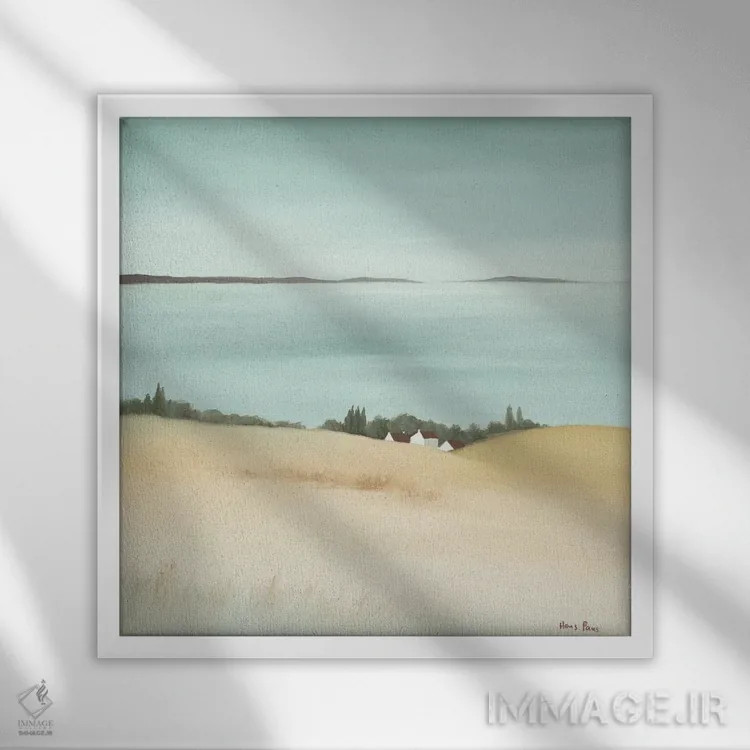 تابلو طلوع روز ۱ اثر هانس پاوس - نمای قابدار سفید