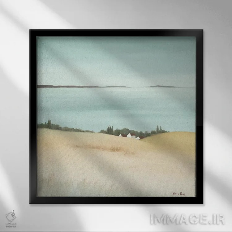 تابلو طلوع روز ۱ اثر هانس پاوس - نمای قابدار مشکی