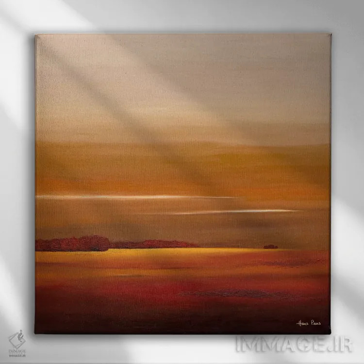 تابلو غروب خورشید ۴ اثر هانس پاوس - نمای روبهرو روی دیوار