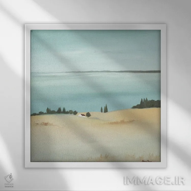 تابلو طلوع روز ۲ اثر هانس پاوس - نمای قابدار سفید