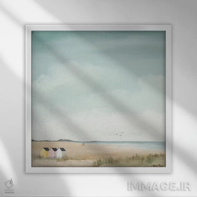 تابلو صبح آفتابی ۳ اثر هانس پاوس - نمای قابدار سفید