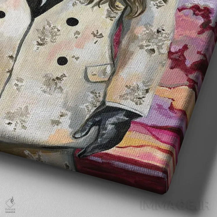 تابلو گربههای گالا اثر هدر پری - نمای نزدیک بافت بوم