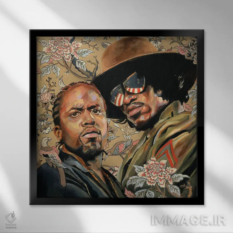 تابلو آوتکست اثر هدر پری - نمای قابدار مشکی