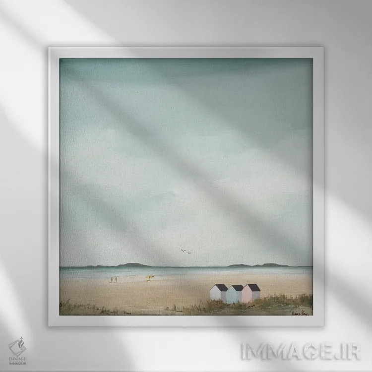 تابلو صبح آفتابی ۴ اثر هانس پاوس - نمای قابدار سفید