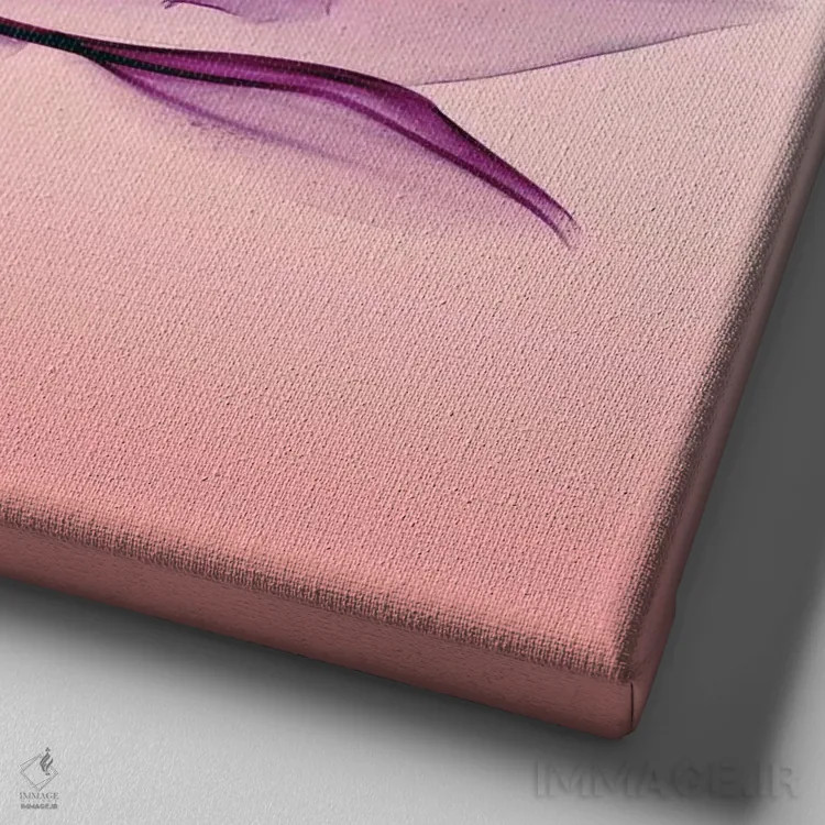 تابلو ارکیدهها دو اثر هونگ فام - نمای نزدیک بافت بوم