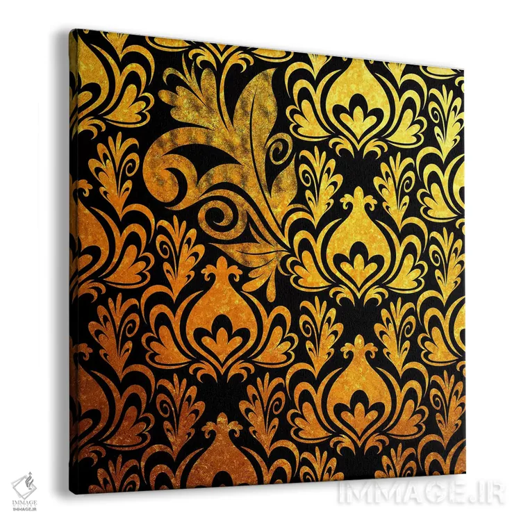 تابلو قطعه نامنسجم سیاه و طلایی اثر فایو بای فایو کالکتیو - نمای پرسپکتیو محصول