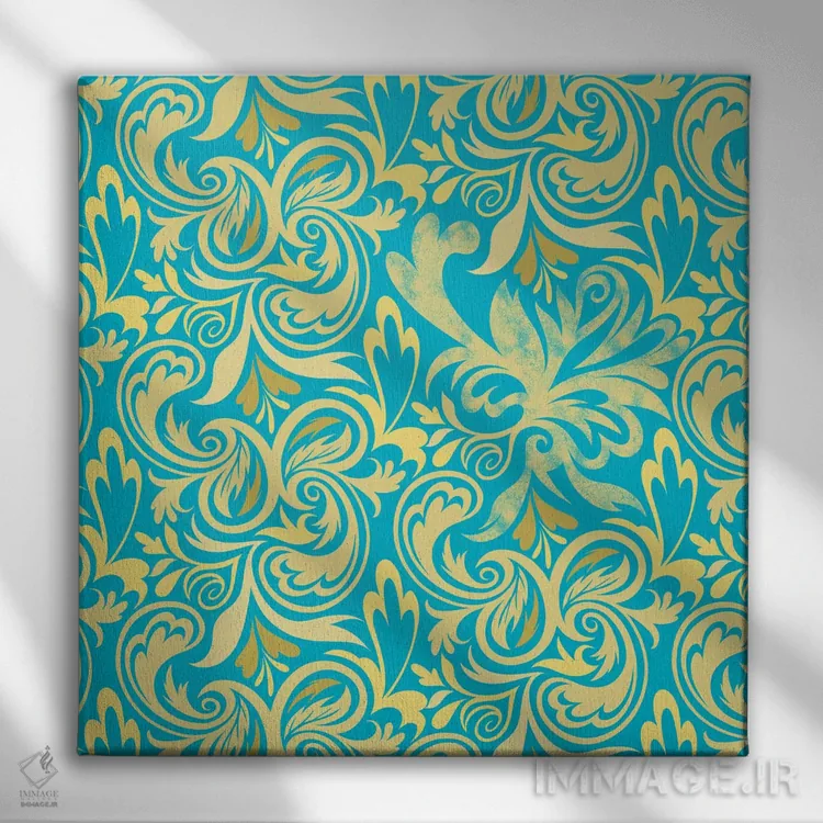 تابلو نمای پنهان آبی و زرد اثر فایو بای فایو کالکتیو - نمای روبهرو روی دیوار