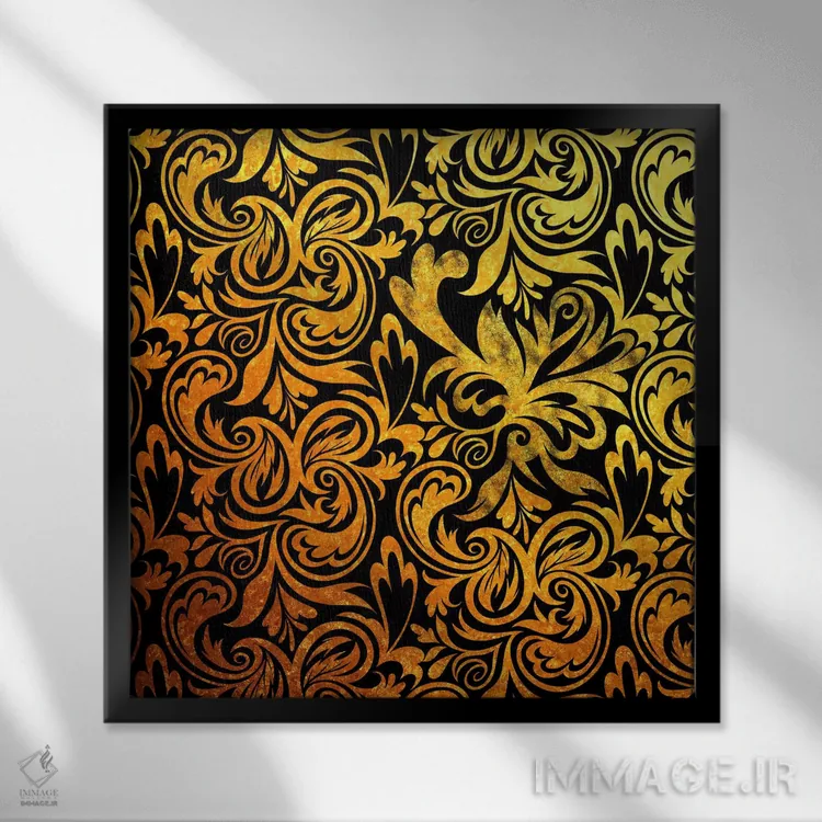 تابلو نمای پنهان سیاه و طلایی اثر فایو بای فایو کالکتیو - نمای قابدار مشکی