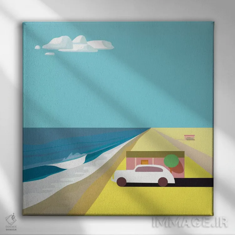 تابلو مار د کورتیز (نام مکانی - دریای کورتز) اثر چارلز هارکر - نمای روبهرو روی دیوار