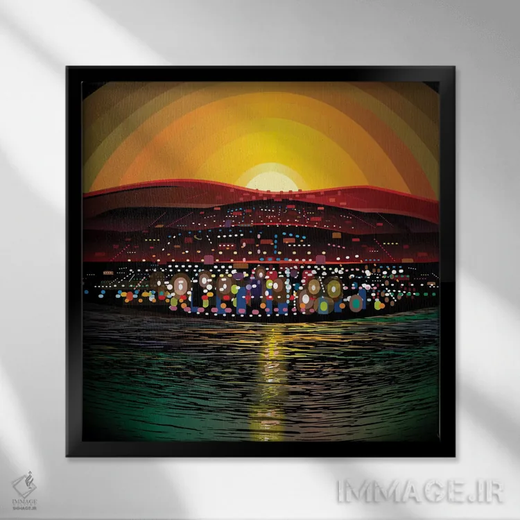 تابلو جزیره فرشته اثر چارلز هارکر - نمای قابدار مشکی