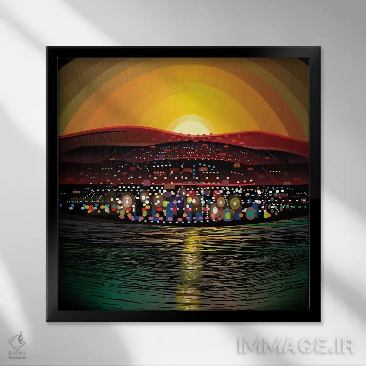 تابلو جزیره فرشته اثر چارلز هارکر - نمای قابدار مشکی