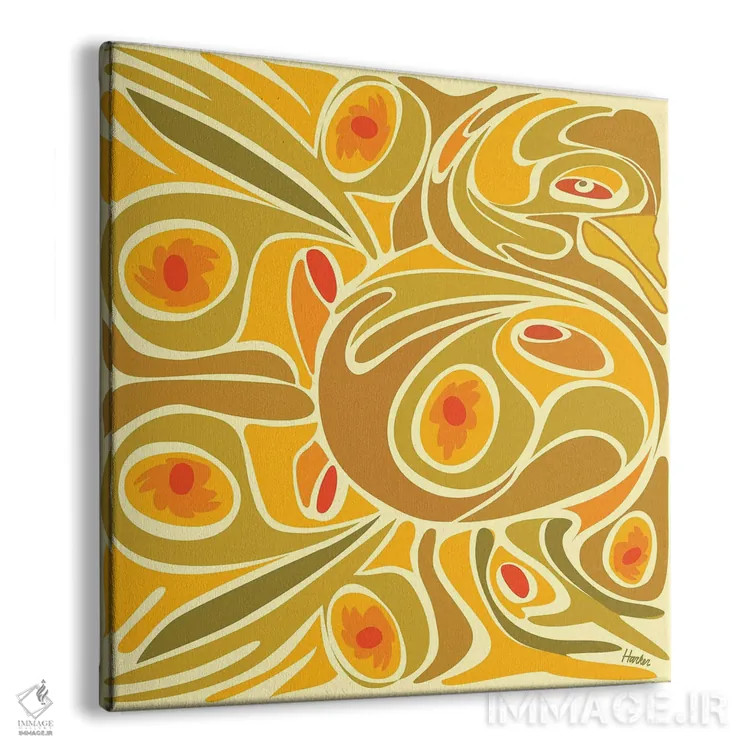 تابلو خروس زرد اثر چارلز هارکر - نمای پرسپکتیو محصول