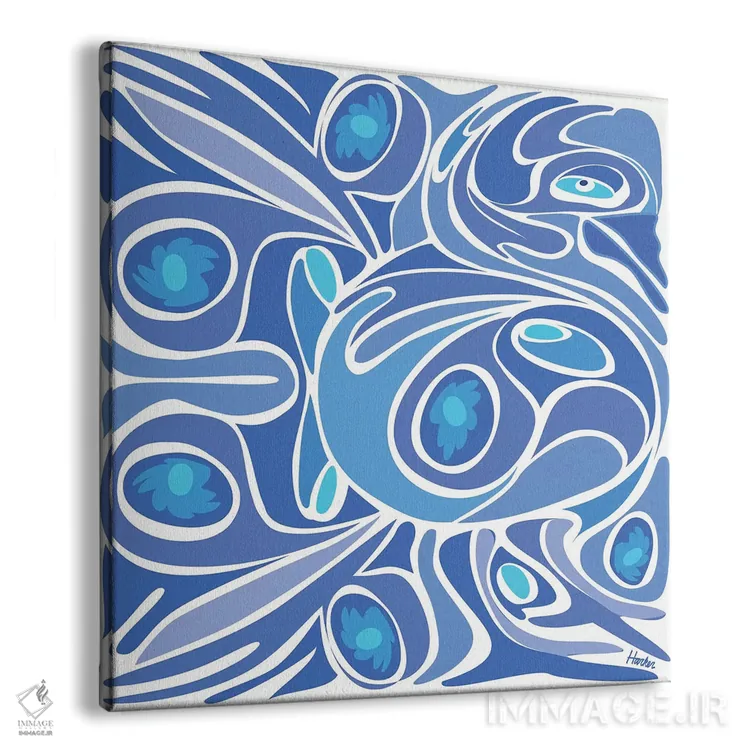 تابلو خروس آبی اثر چارلز هارکر - نمای پرسپکتیو محصول