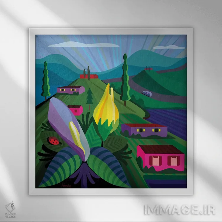 تابلو دریاچه چاپالا اثر چارلز هارکر - نمای قابدار سفید