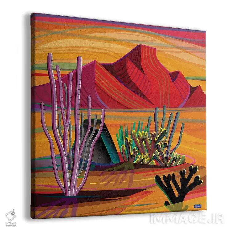 تابلو باغ کاکتوس اثر چارلز هارکر - نمای پرسپکتیو محصول