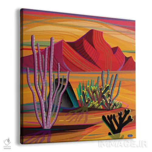 تابلو باغ کاکتوس اثر چارلز هارکر - نمای پرسپکتیو محصول