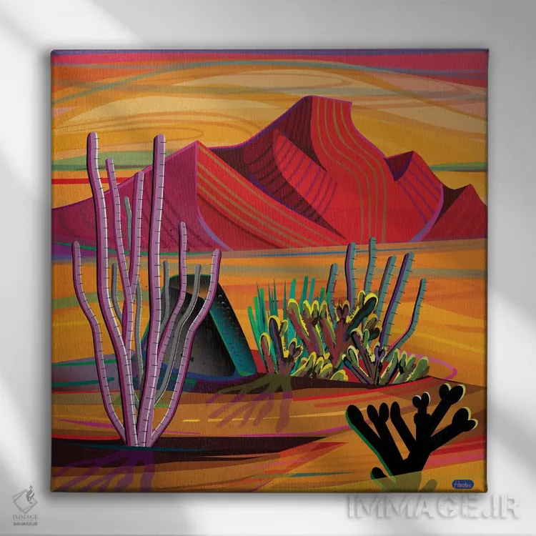 تابلو باغ کاکتوس اثر چارلز هارکر - نمای روبهرو روی دیوار