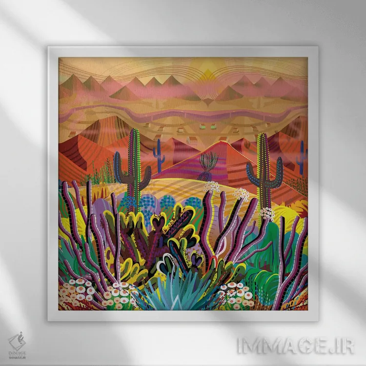 تابلو دره بهشت اثر چارلز هارکر - نمای قابدار سفید