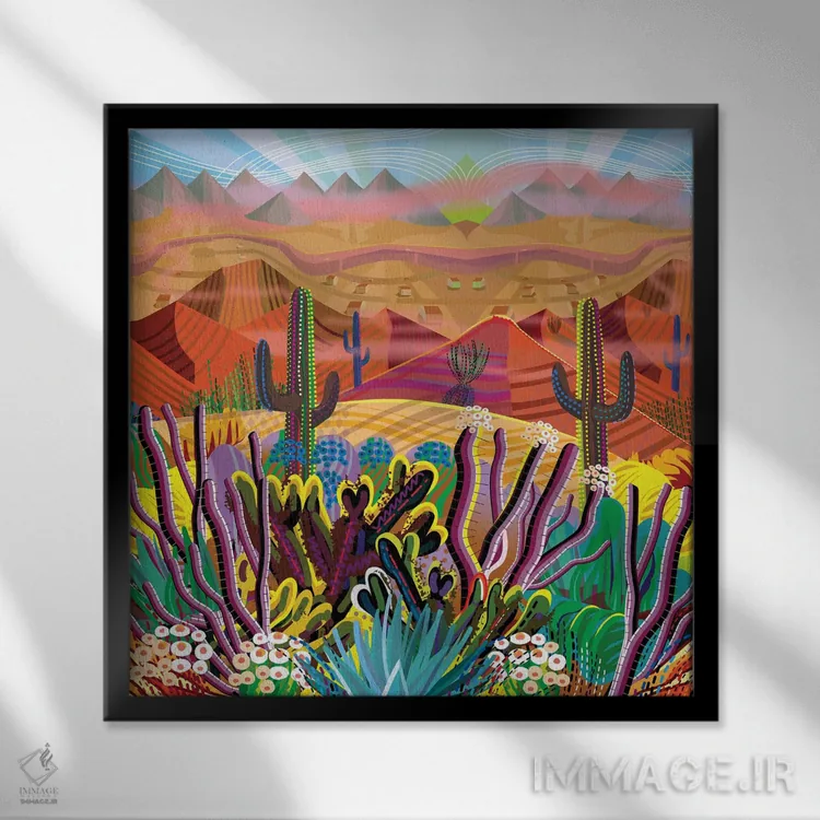 تابلو رسیدن به قله کوه اثر چارلز هارکر - نمای قابدار مشکی