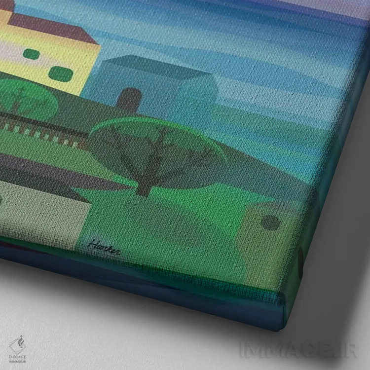 تابلو ماه جزیره اثر چارلز هارکر - نمای نزدیک بافت بوم