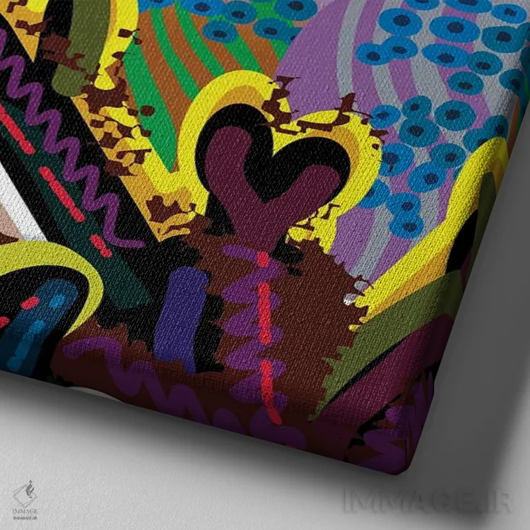 تابلو کوکو زیر درخت سماق اثر چارلز هارکر - نمای نزدیک بافت بوم