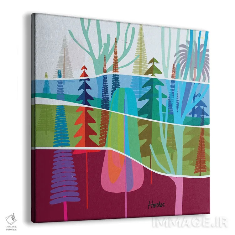 تابلو درختان توری پاینز (نام گونه درخت) اثر چارلز هارکر - نمای پرسپکتیو محصول