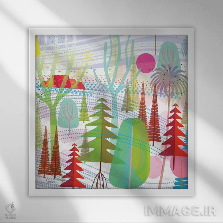 تابلو تپههای سفید شنی اثر چارلز هارکر - نمای قابدار سفید