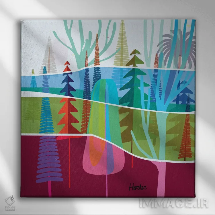 تابلو درختان توری پاینز (نام گونه درخت) اثر چارلز هارکر - نمای روبهرو روی دیوار