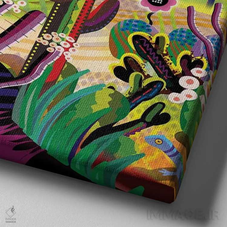 تابلو باغ بیابانی در طلوع اثر چارلز هارکر - نمای نزدیک بافت بوم