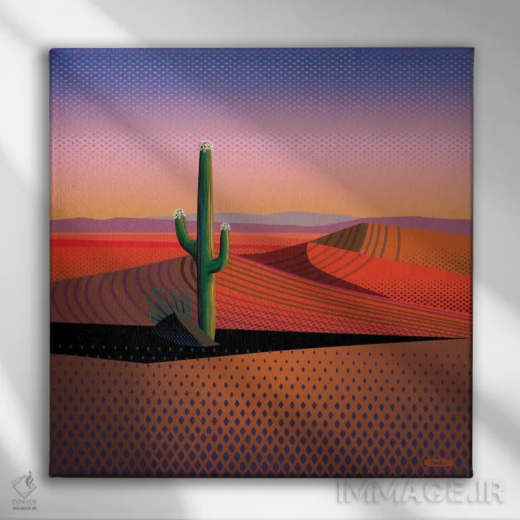 تابلو روح کاکتوس ساگوارو اثر چارلز هارکر - نمای روبهرو روی دیوار