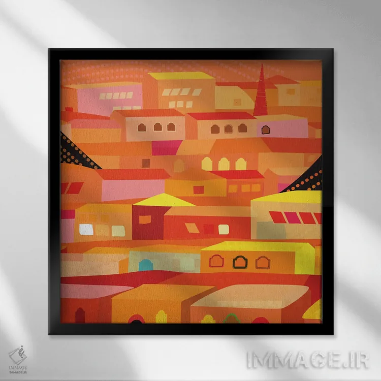 تابلو خانههای اوآخاکا (ایالت مکزیک) اثر چارلز هارکر - نمای قابدار مشکی