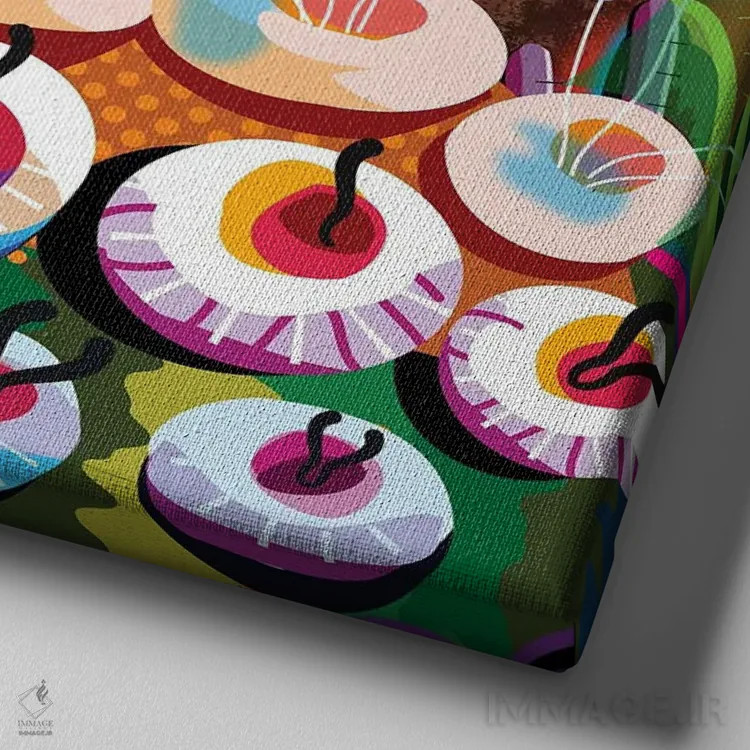 تابلو باغ پریان اثر چارلز هارکر - نمای نزدیک بافت بوم