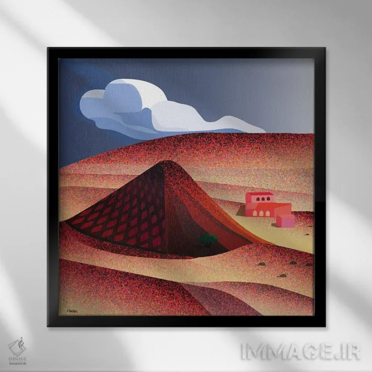 تابلو دره موجاوی اثر چارلز هارکر - نمای قابدار مشکی