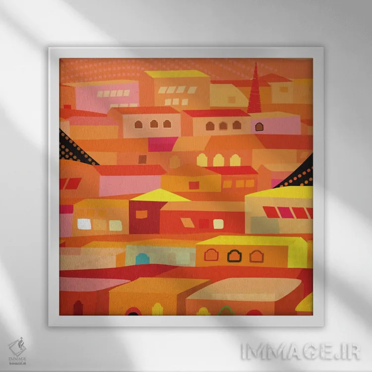 تابلو خانههای اوآخاکا (ایالت مکزیک) اثر چارلز هارکر - نمای قابدار سفید