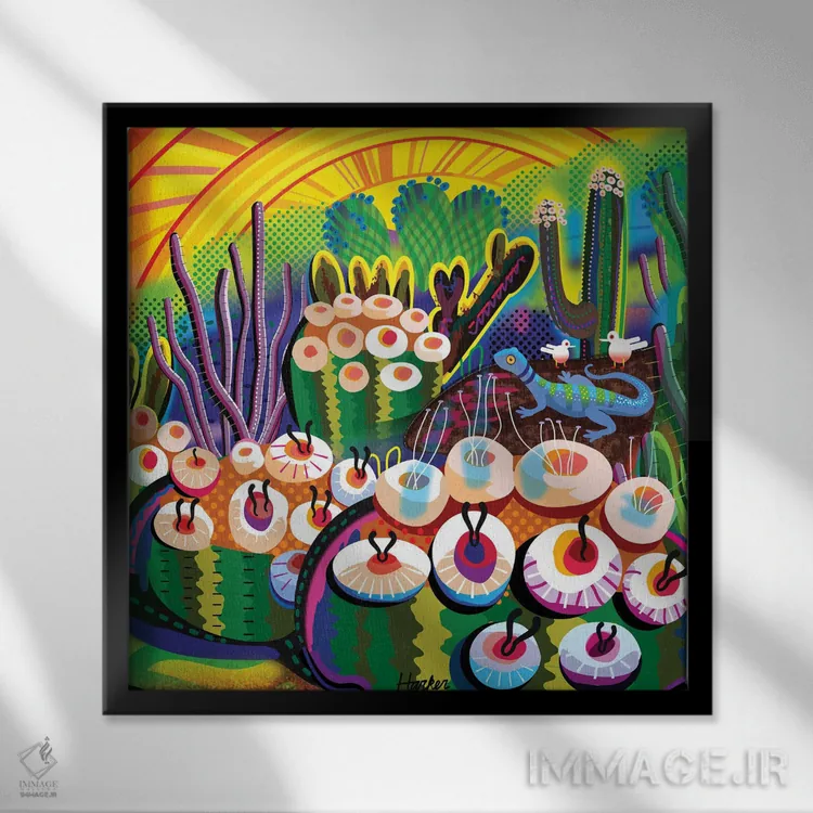 تابلو باغ پریان اثر چارلز هارکر - نمای قابدار مشکی