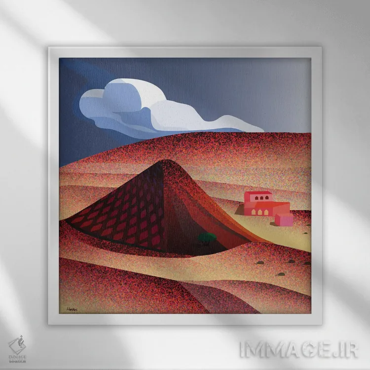 تابلو دره موجاوی اثر چارلز هارکر - نمای قابدار سفید