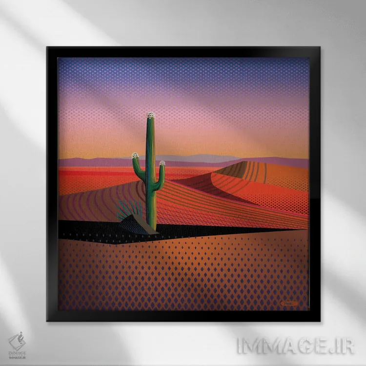 تابلو روح کاکتوس ساگوارو اثر چارلز هارکر - نمای قابدار مشکی