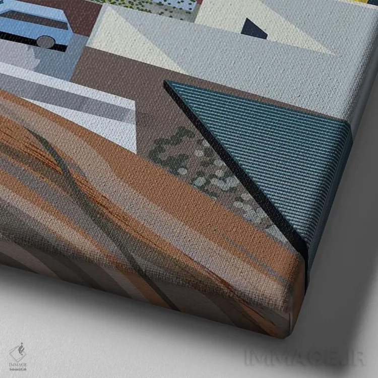 تابلو لاس رامبلاس (خیابان یا محله اسپانیایی) اثر چارلز هارکر - نمای نزدیک بافت بوم