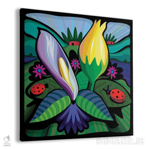 تابلو Square,گلهای شکوفا (فرمت مربعی) اثر چارلز هارکر - نمای پرسپکتیو محصول