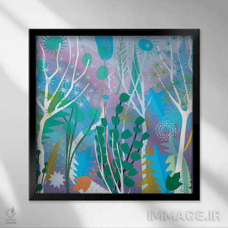 تابلو طوفان زمستانی اثر چارلز هارکر - نمای قابدار مشکی