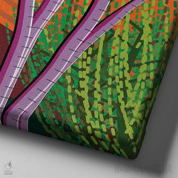 تابلو Square,توسان (فرمت مربعی) اثر چارلز هارکر - نمای نزدیک بافت بوم