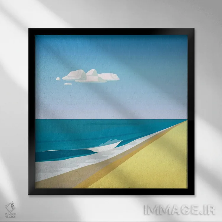 تابلو ساحل روتکو (اشاره به نقاش انتزاعی) اثر چارلز هارکر - نمای قابدار مشکی