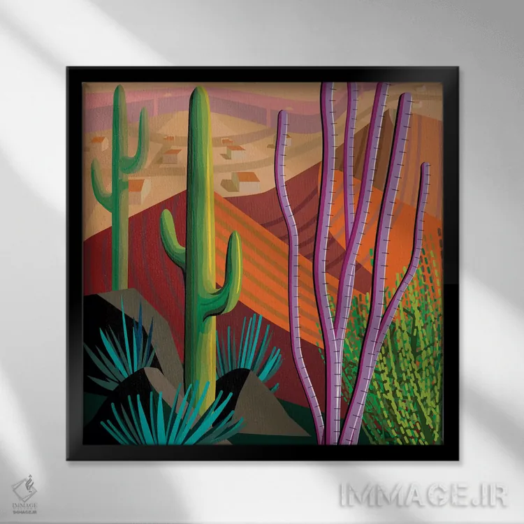 تابلو Square,توسان (فرمت مربعی) اثر چارلز هارکر - نمای قابدار مشکی