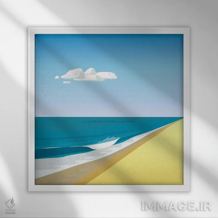 تابلو ساحل روتکو (اشاره به نقاش انتزاعی) اثر چارلز هارکر - نمای قابدار سفید