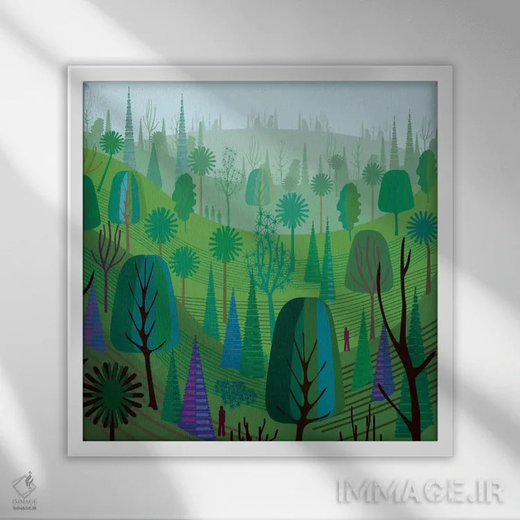 تابلو پارک الیژن اثر چارلز هارکر - نمای قابدار سفید