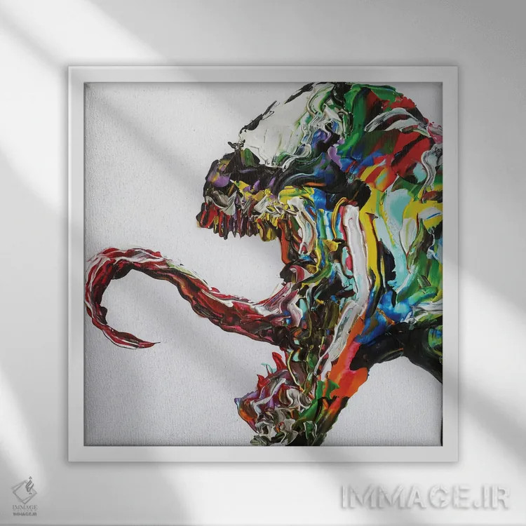 تابلو ونوم انتزاعی اثر اندرو هار - نمای قابدار سفید